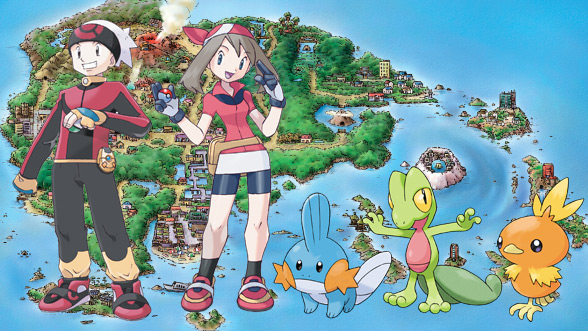 Ilustración oficial de Pokémon Ruby y Pokémon Sapphire